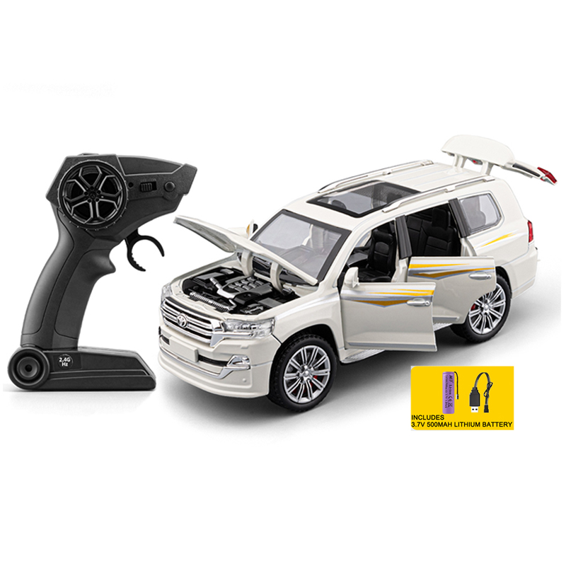 1:24 Remote control alloy car model of Toyota Cruiser (with battery included) Alloy car model simulation off-road vehicle boys' toy car collection Item Picture