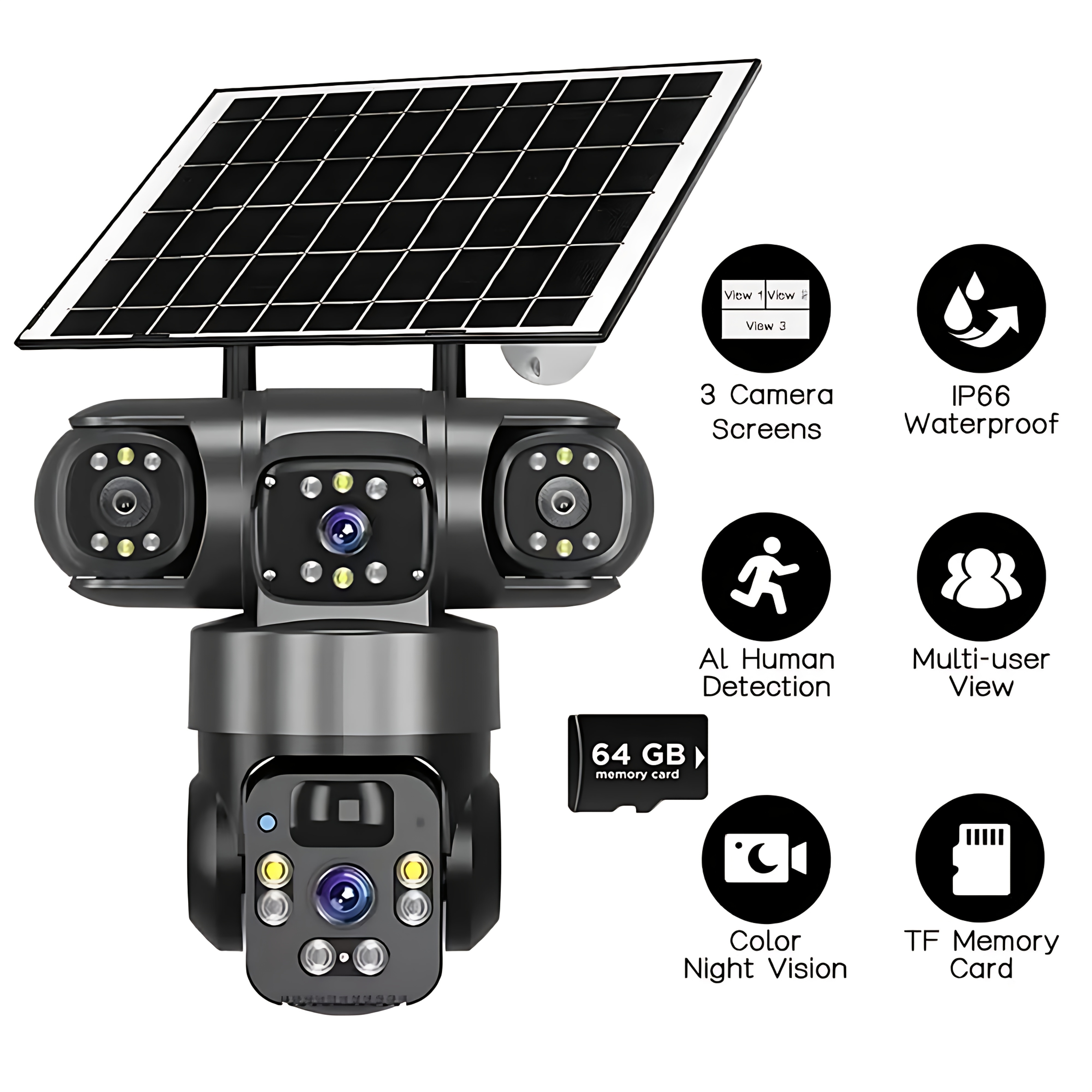 Foozac spherical solar monitoring, three clear images, cross-border foreign trade potential bestsellers Item Picture