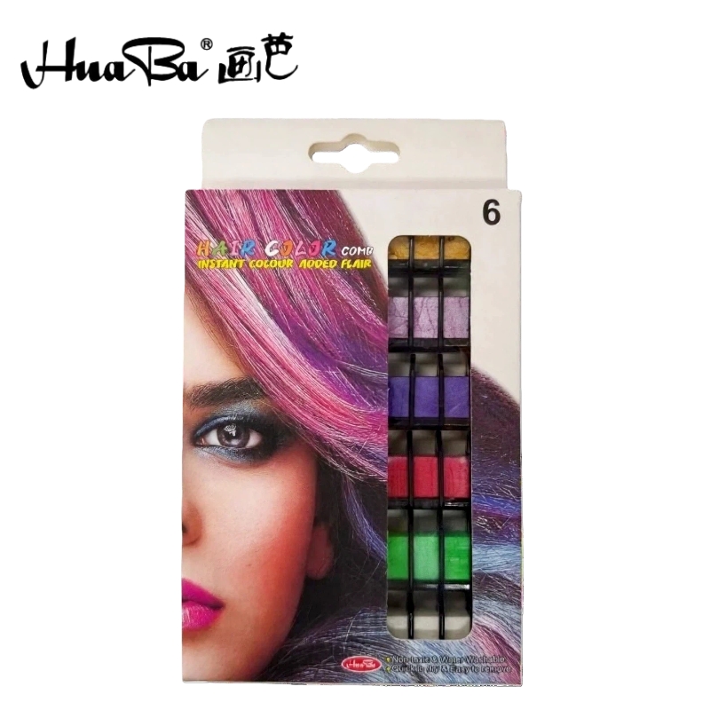 画芭Huaba 跨境新款染发梳小白盒 演唱会万圣节派对舞台妆npc妆cosplay一次性染发梳（S006)）