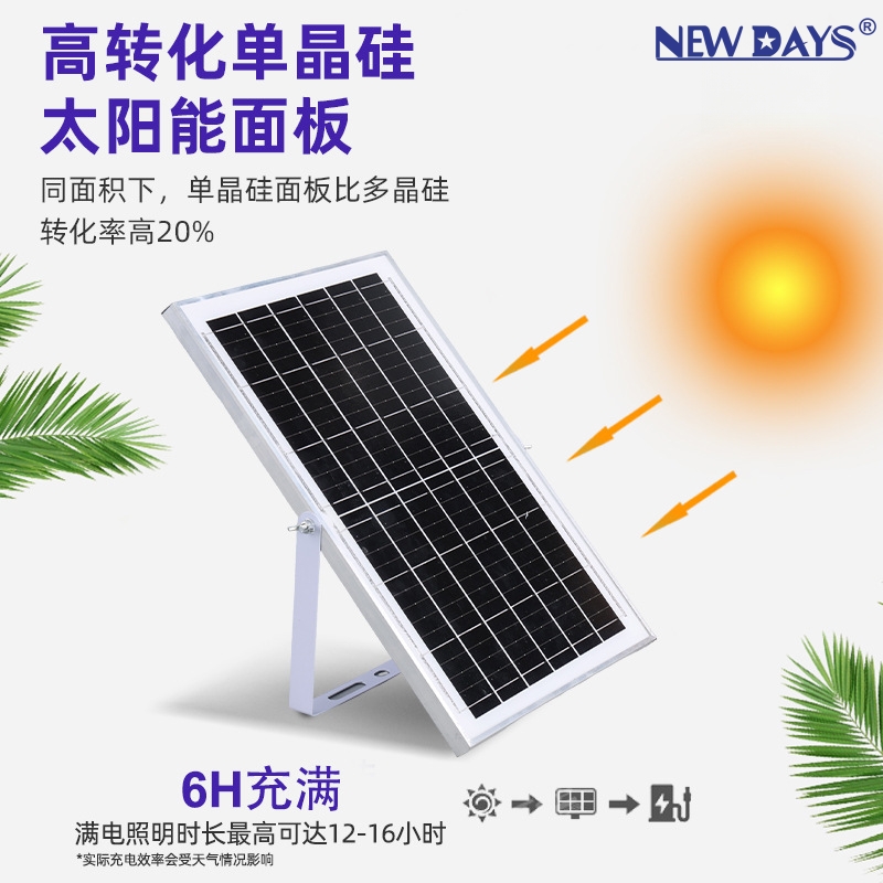 NEWDAYS marca nueva frontera LED luz de inundación solar luz de inundación ABS caja de plástico, a prueba de agua y polvo iluminación doméstica luz de emergencia luz de calle ambiental destacada luz solar details Picture
