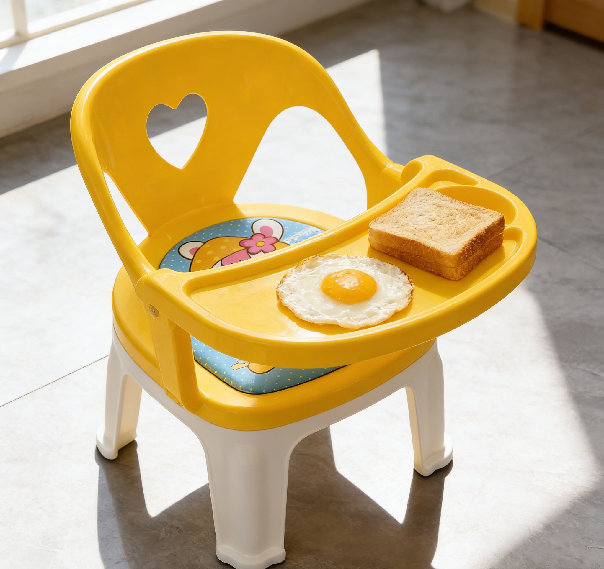 Baby high chair, multi-functional eating seat, children's cartoon backrest, call chair with plates details Picture