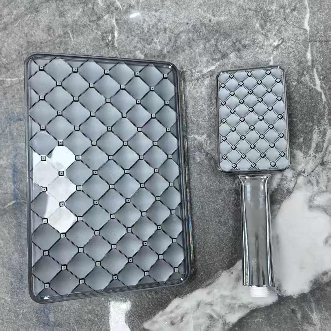 RR-DPHS157 Grey surface electroplated color hand spray and top spray set full figure