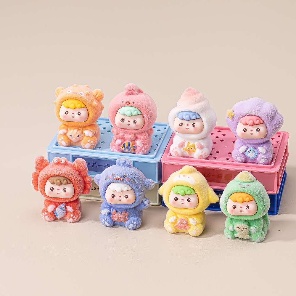 Plush ocean baby cute blind bag diy jewelry accessories Resin dolls keychains pendants Car trinkets detail image 5