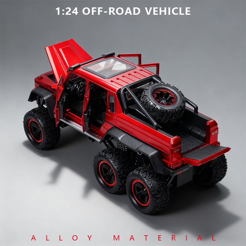 1:24 Mercedes-Benz G 6*6 off-road vehicle simulation alloy car model large six-wheel boy toy collection Item Picture
