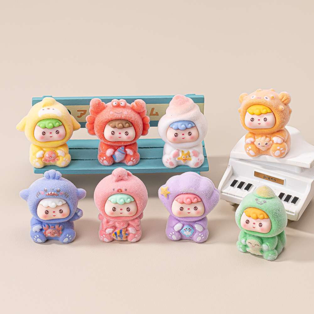 Plush ocean baby cute blind bag diy jewelry accessories Resin dolls keychains pendants Car trinkets detail image 3
