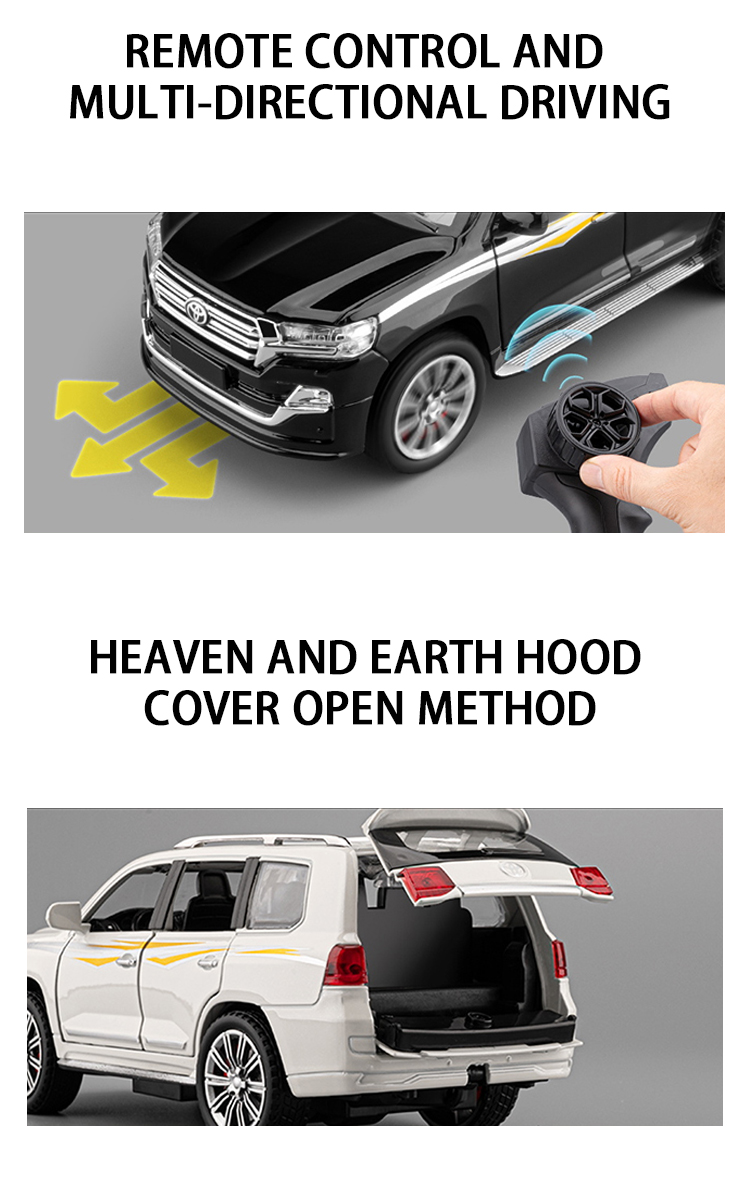 1:24遥控合金车模丰田酷路泽车(包电)合金汽车模型仿真越野车男孩玩具车收藏详情6