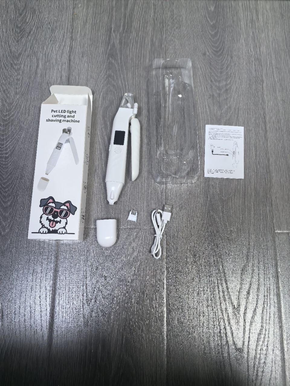 Pet shearing and shaving all-in-one machine, multi-functional pet hair remover, pet supplies, LED light, protective nail clippers