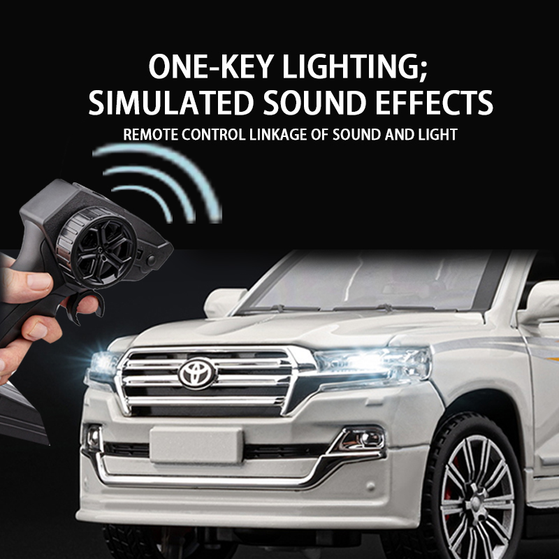 1:24 Remote control alloy car model of Toyota Cruiser (with battery included) Alloy car model simulation off-road vehicle boys' toy car collection Specification image