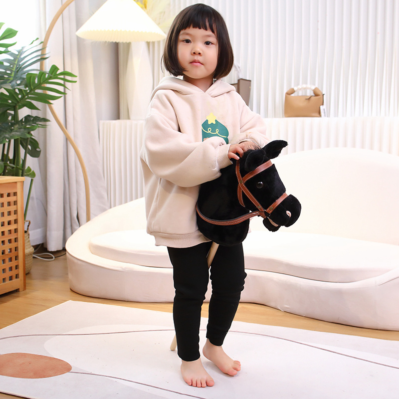 马头棒儿童骑行棍带音乐马公仔马年玩具公仔布娃娃生日礼物