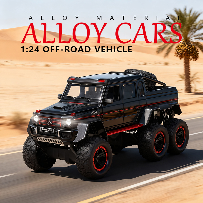 1:24 Mercedes-Benz G 6*6 off-road vehicle simulation alloy car model large six-wheel boy toy collection