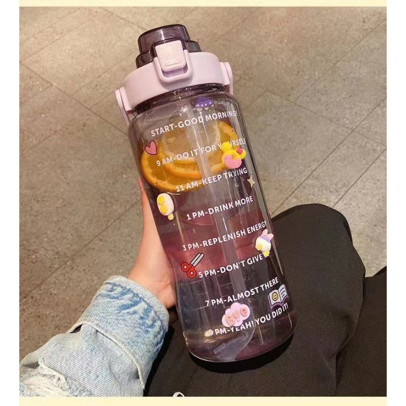 large capacity plastic straw big water cup plastic water bottle good-looking big fat cup kettle cute summer Item Picture
