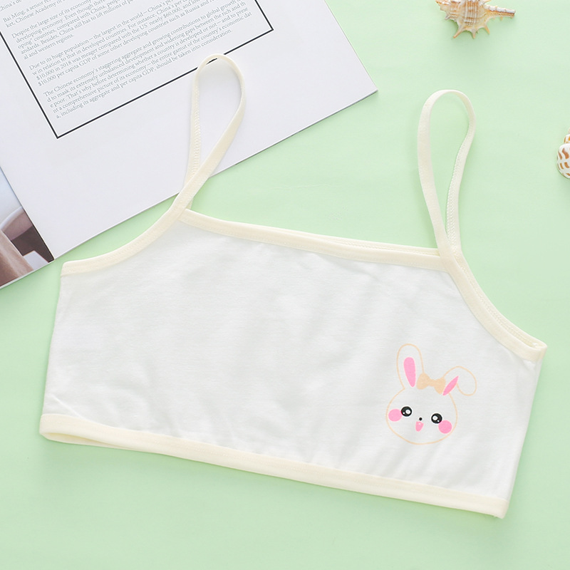 child girl vest cropped bra primary school student sling cartoon purified cotton tube top underwear middle and big children Item Picture
