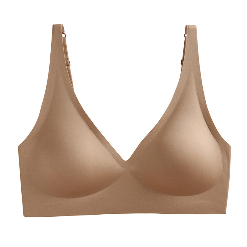 foreign trade large size seamless underwear women's small chest push-up thin non-wire accessory breast push up anti-sagging soft support bra details Picture