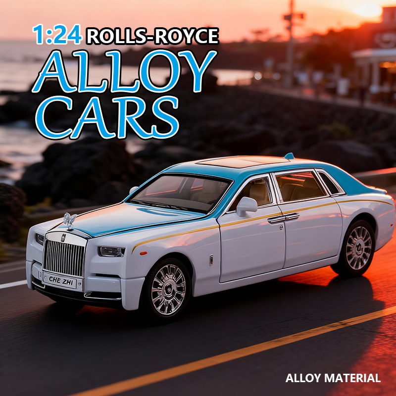 1:24 alloy car model simulation Rolls-Royce Phantom luxury car toy gift box Sound and Light Rebound car details Picture