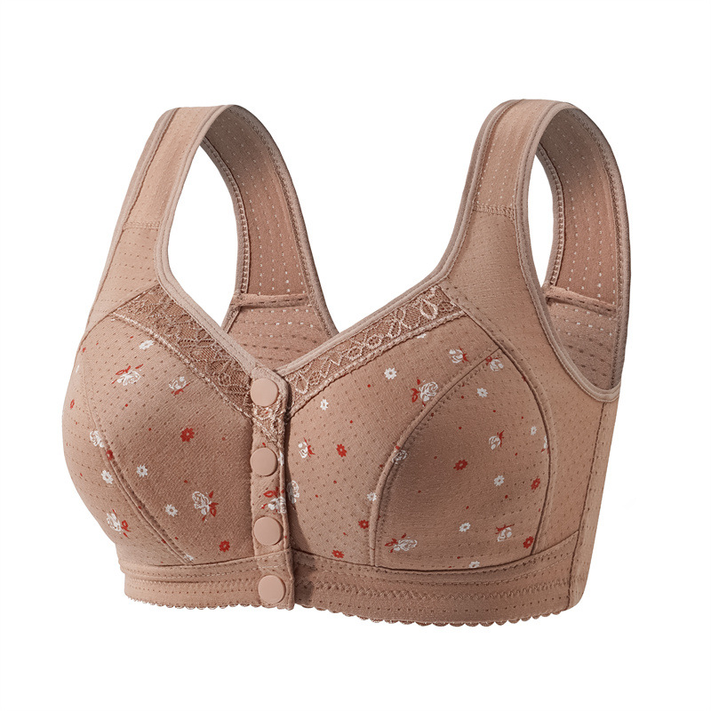 cross-border live broadcast hot-selling middle-aged and elderly women's large cup cotton underwear without steel ring women's vest bra full figure