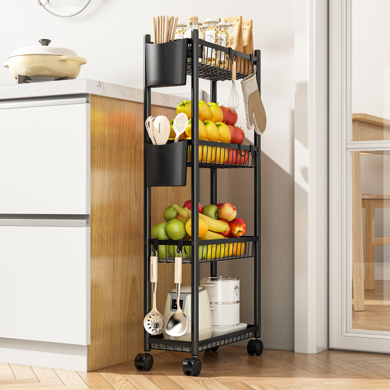 4017四层夹缝置物架金属实用居家收纳架厨房浴室整理收纳神器