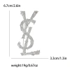 Retro European and American creative alloy letter brooch, high-end and elegant, simple dress, suit collar pin, personalized brooch details Picture