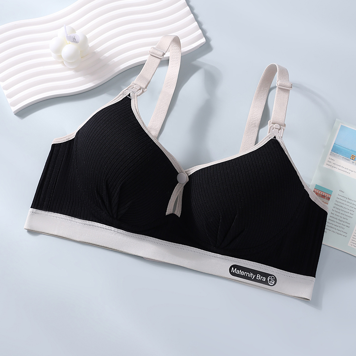 nursing bra push up and anti-sagging thin pure cotton nursing front buckle without steel ring maternity underwear exclusive for pregnancy Specification drawing