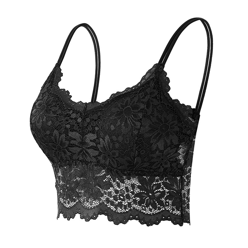 cross-border foreign trade bra top women's anti-exposure lace beautiful back spaghetti straps chest wrap underwear women's tube top vest thin Specification drawing