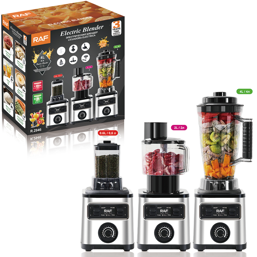 RAF European standard cross-border 4L blender, fruit and vegetable juicer, multi-functional eight-in-one household juicer and blender Item Picture