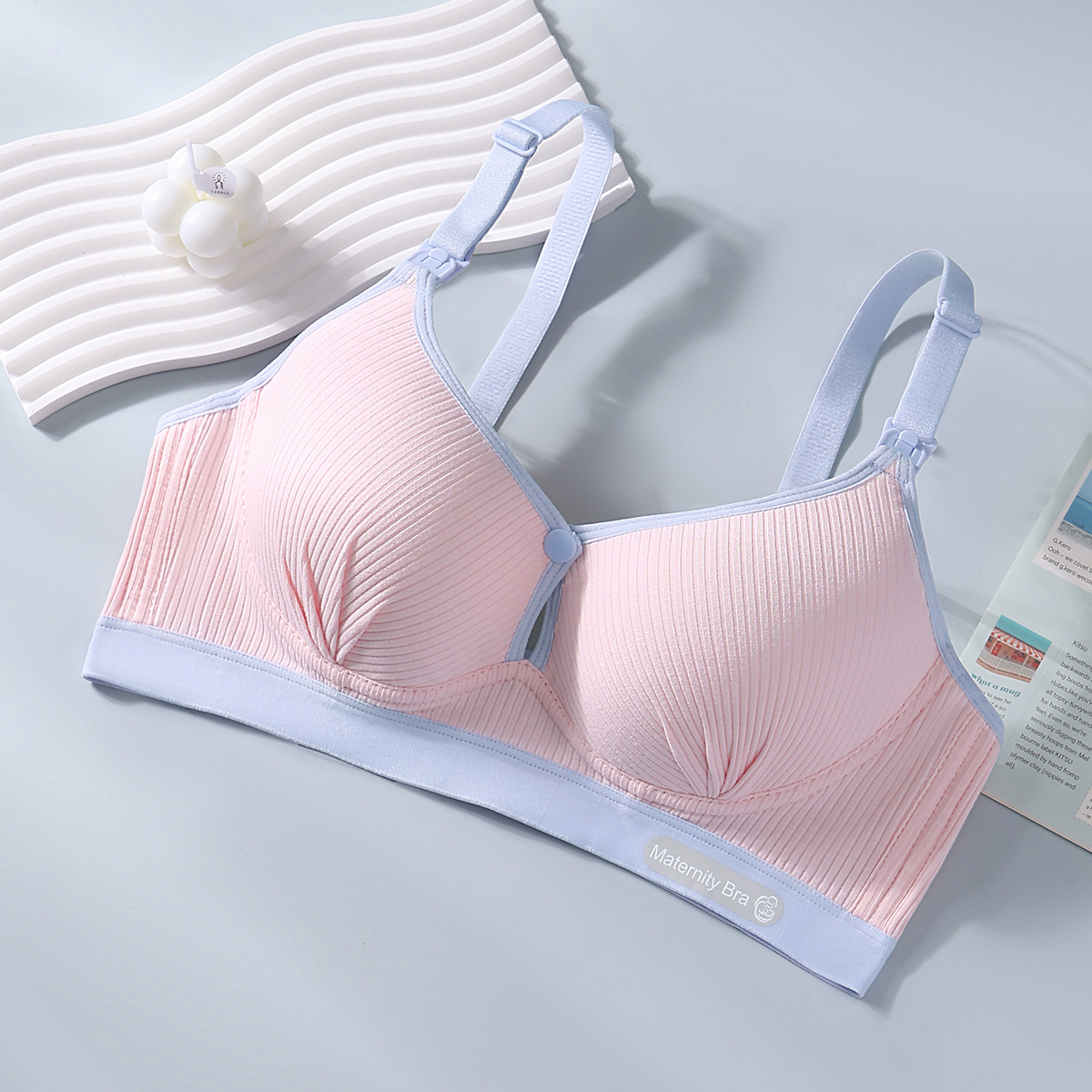 nursing bra push up and anti-sagging thin pure cotton nursing front buckle without steel ring maternity underwear exclusive for pregnancy Item Picture