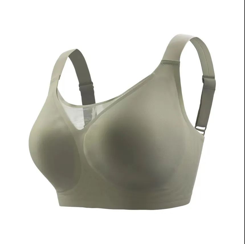 cross-border large size underwear women's big chest small 3d corset underwear breast holding without steel ring push up anti-sag bra details Picture