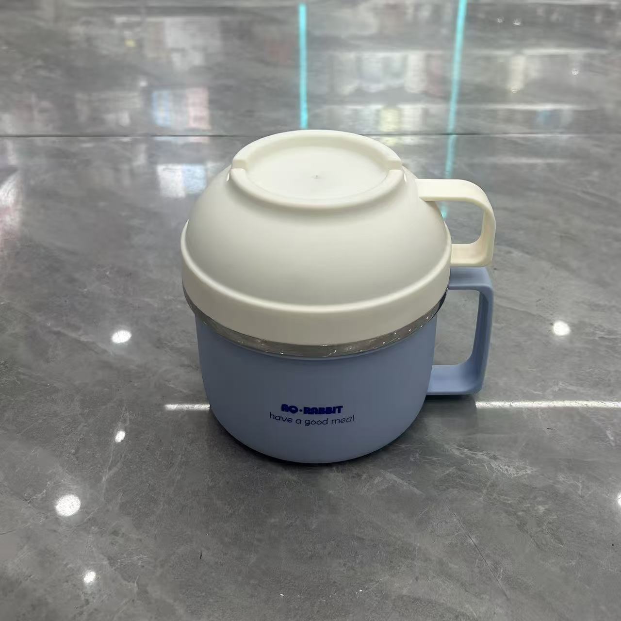 Instant noodle bowl with lid, stainless steel, insulated and large capacity for dormitory students, serving instant noodles in the cafeteria details Picture