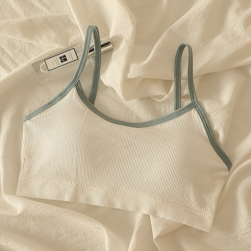 teenage girl puberty underwear female student junior high school student vest without steel ring high school student wrapped chest anti-sag bra thin full figure