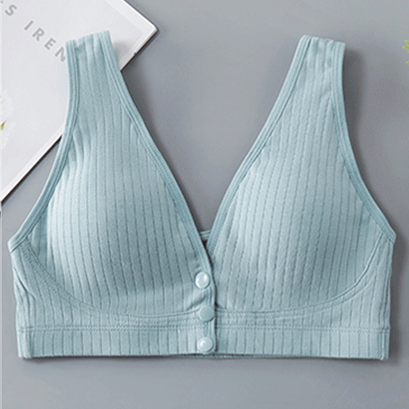 nursing bra pure cotton pregnant women thin rib vest nursing underwear without steel ring front buckle breathable nursing bra Specification drawing