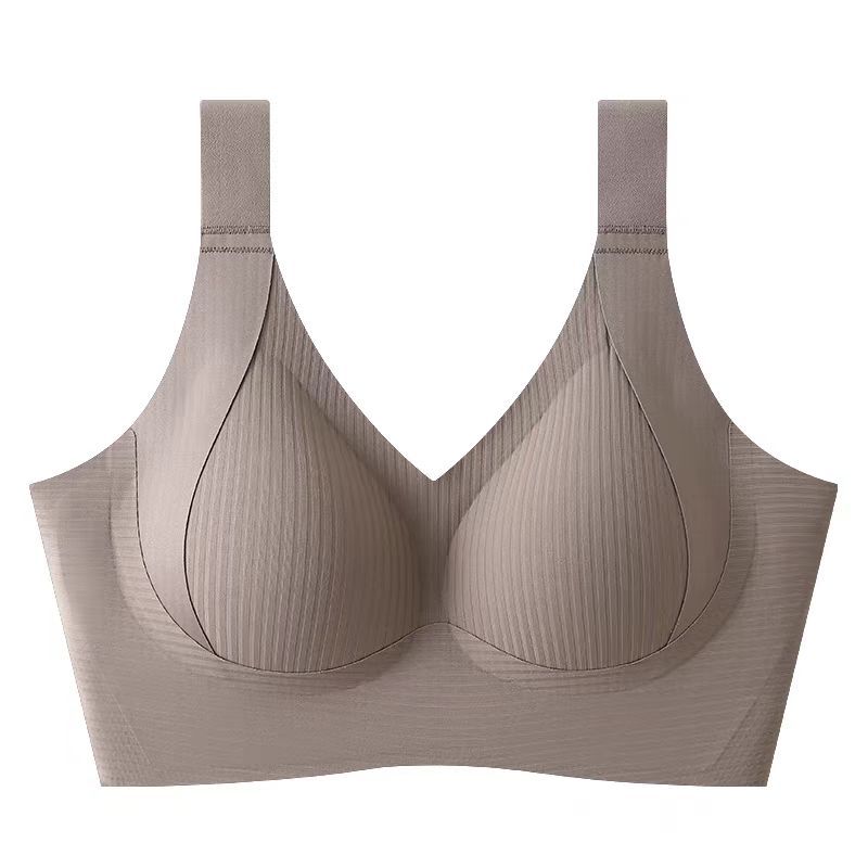 cross-border new year red soft support plus size traceless underwear women's full cup adjustment big chest small accessory breast push up bra full figure