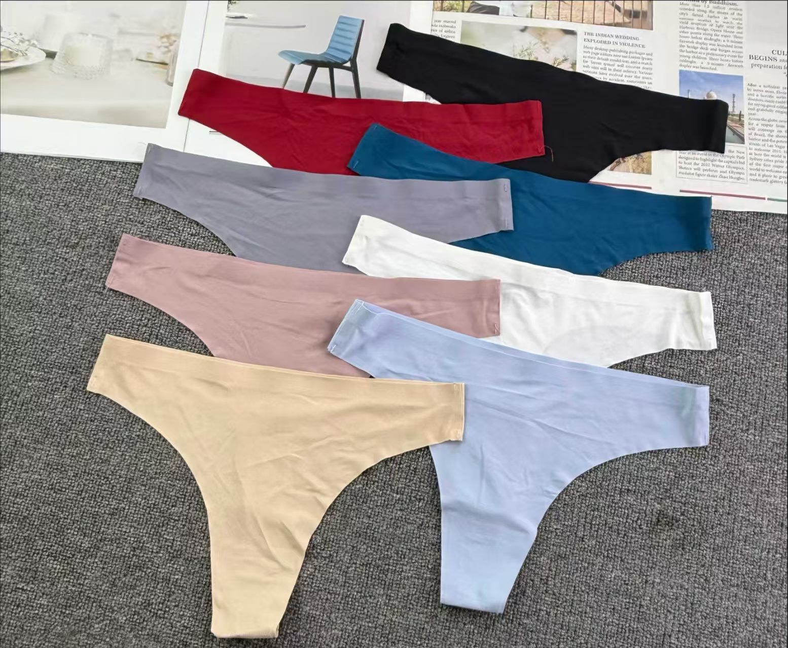 Export to Europe, America and Africa, stock and in stock. Women's seamless, breathable and comfortable one-piece ice silk nude underwear. Low price, solid color, no print Application Scenario