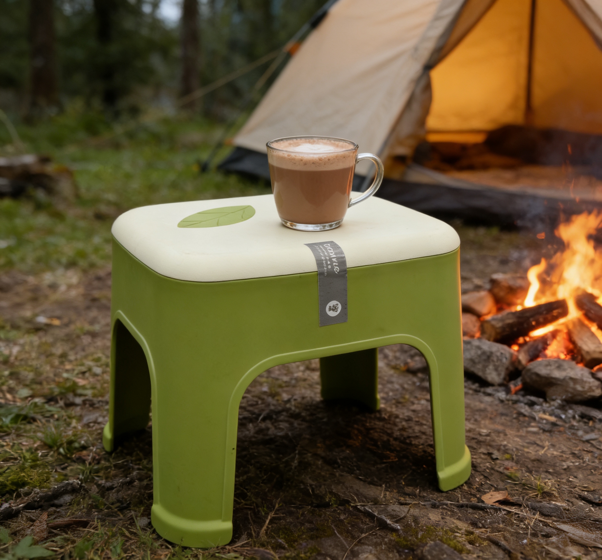 Creative green leaf plastic small square stool, home anti-slip seat cushion, children's small stool, cartoon green leaf plastic small stool, home children's anti-slip shoe-changing stool, bathroom low stool Item Picture