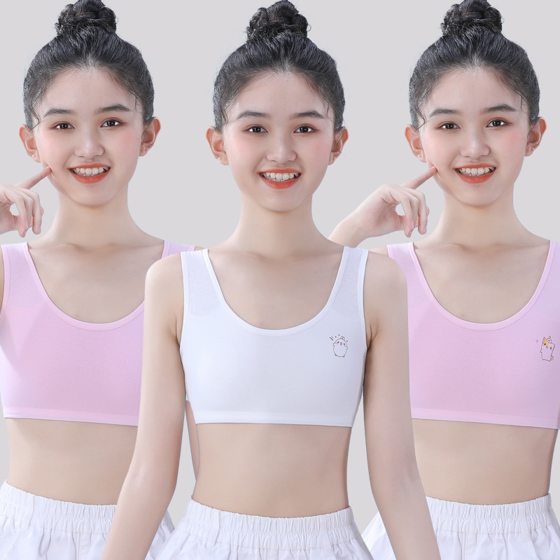 7-9-11-13-14 years old children girl puberty vest purified cotton tube top girls primary school students junior school students' bra Application Scenario