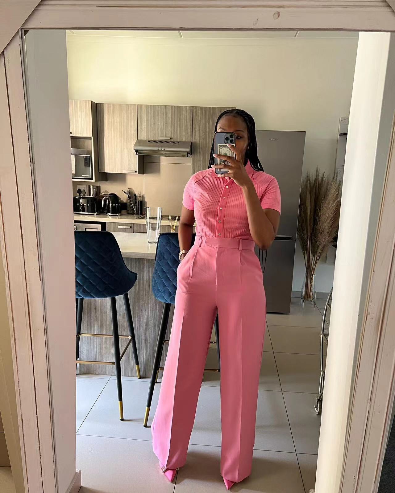 源头工厂专业生产裤裙大码女装新品跨境欧美女装高腰直筒阔腿休闲长裤春秋冬款亚马逊现货支持定制加工稀音独立站供货高腰喇叭裤