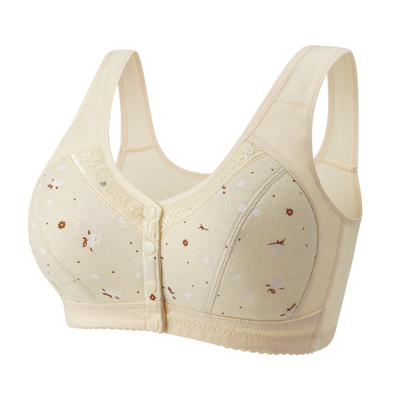 cross-border live broadcast hot-selling middle-aged and elderly women's large cup cotton underwear without steel ring women's vest bra Specification drawing