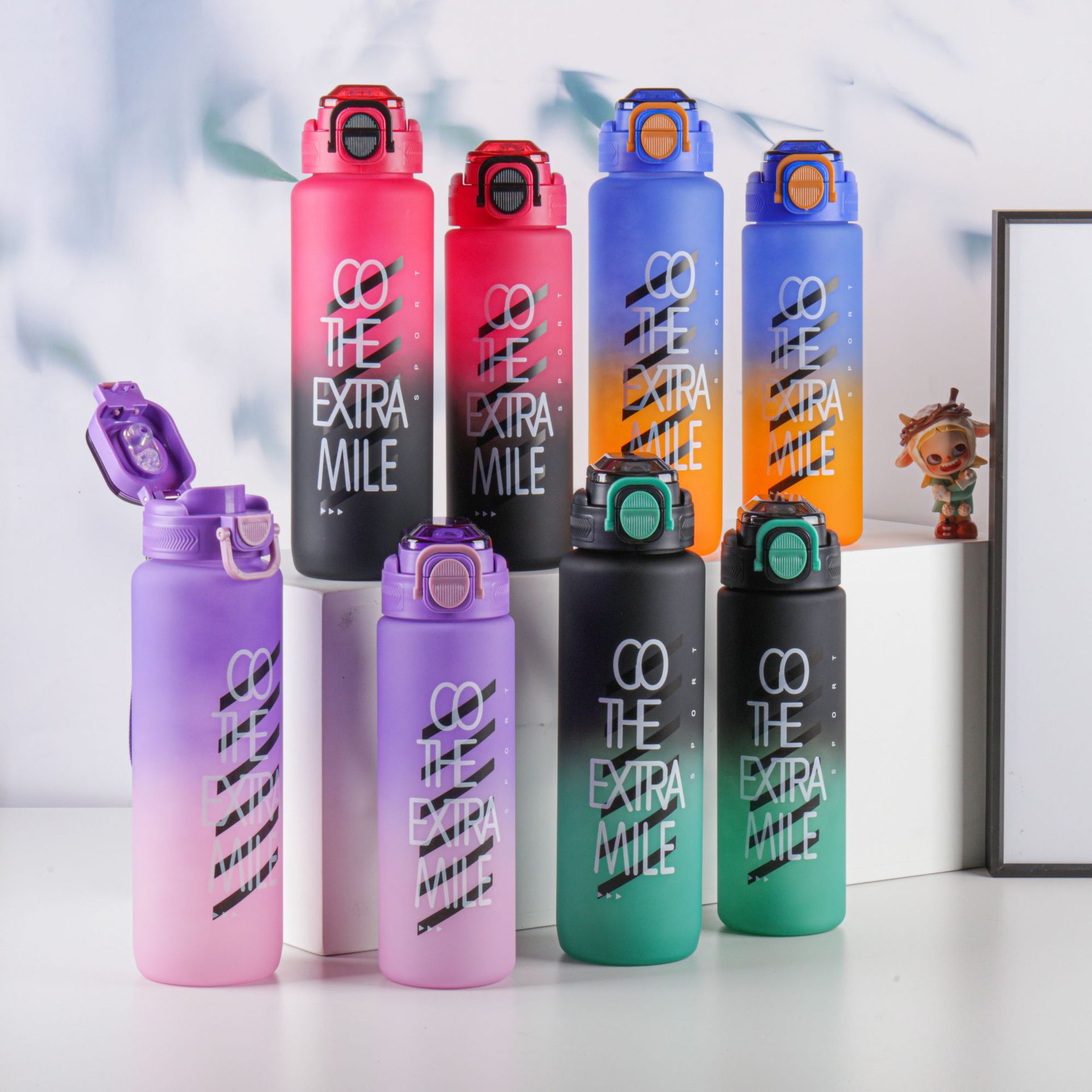 plastic cup for students cup with straw summer large capacity double drinking cup portable casual men and women new water bottle water cup full figure