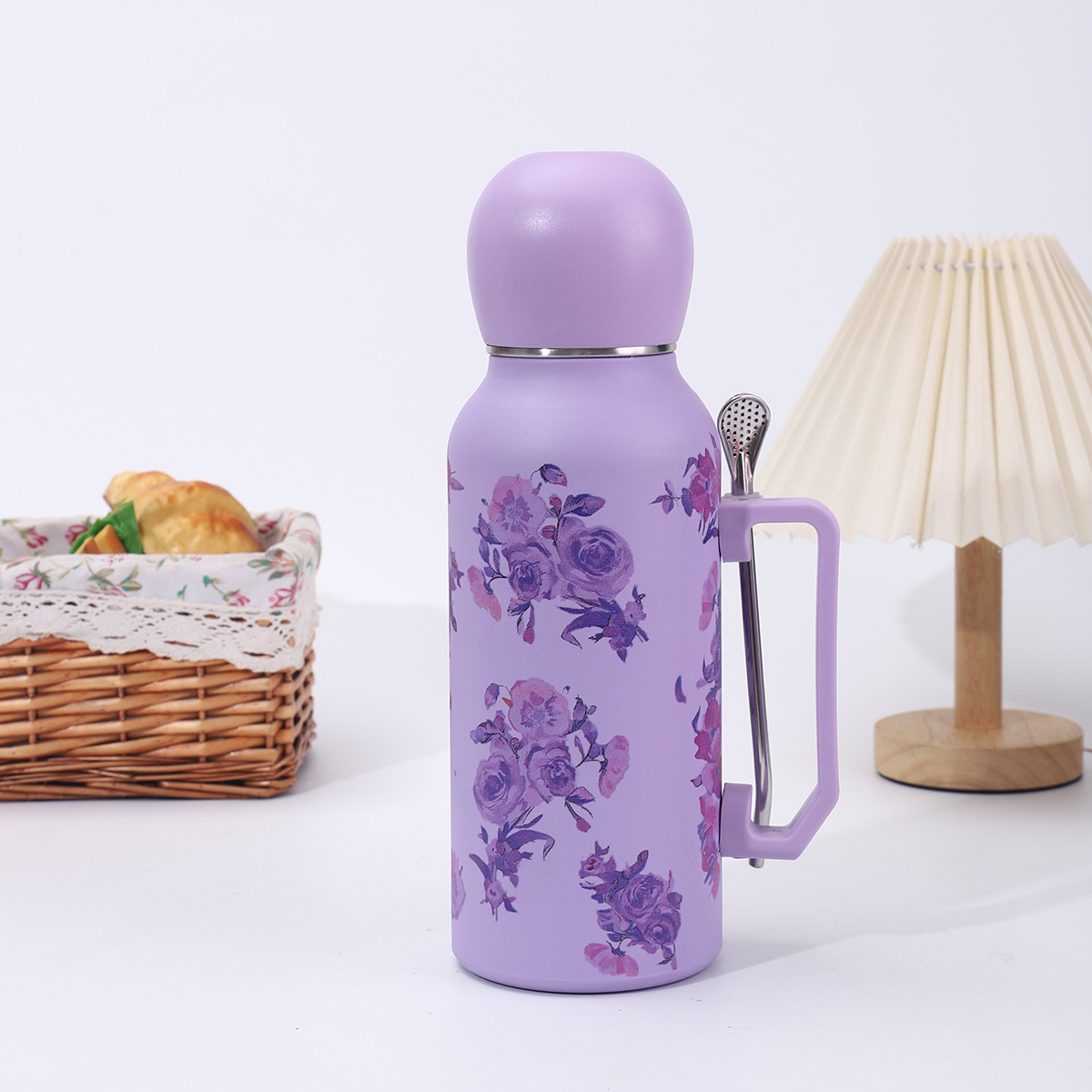 cross-border 304 stainless steel football cup large capacity outdoor portable sports kettle with straw spoon thermos cup Specification drawing