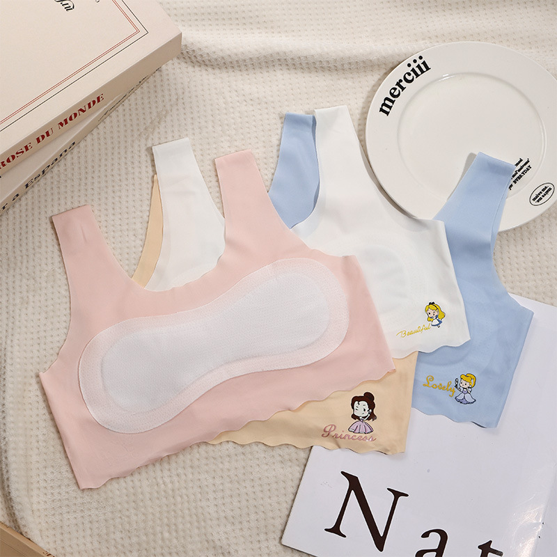 developmental girls girl's underwear 9-12 ice silk vest student children's underwear bra female summer seamless Specification drawing