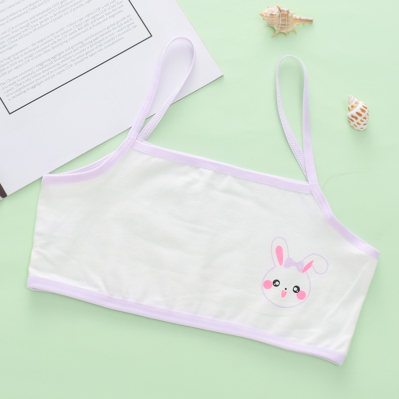 child girl vest cropped bra primary school student sling cartoon purified cotton tube top underwear middle and big children Specification drawing