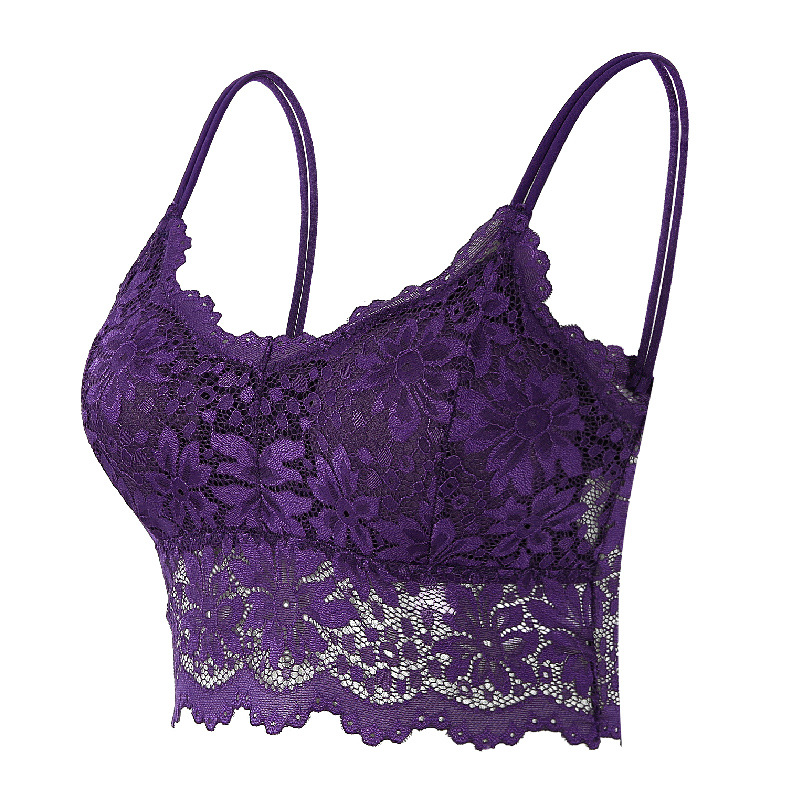 cross-border foreign trade bra top women's anti-exposure lace beautiful back spaghetti straps chest wrap underwear women's tube top vest thin full figure
