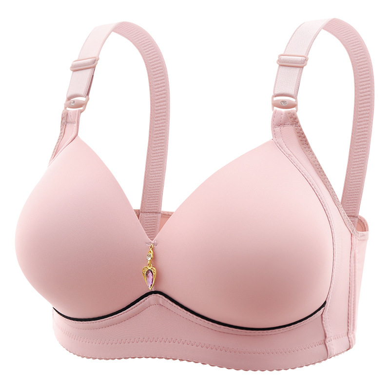 foreign trade order large size non-magnetic wireless push up breast holding adjustable plump girls underwear glossy four breasted bra Application Scenario