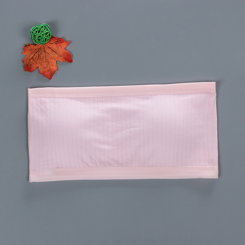 tube top girl strapless cotton base wrapped chest with inserts summer sweat-absorbent bra cover junior high school student student underwear 12 full figure