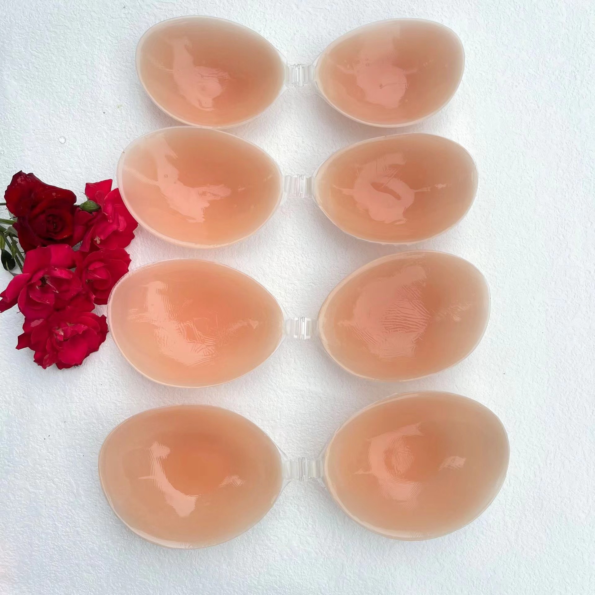 invisible silicone nubra women's wedding dress push up small size thickened large chest special thin underwear bra breast pad full figure