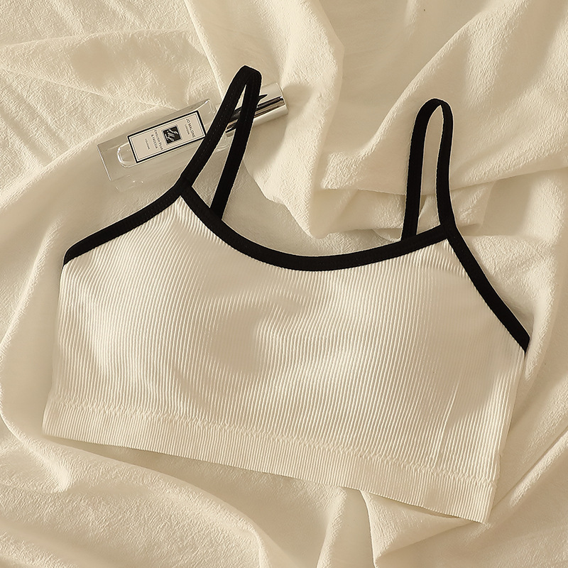 teenage girl puberty underwear female student junior high school student vest without steel ring high school student wrapped chest anti-sag bra thin details Picture