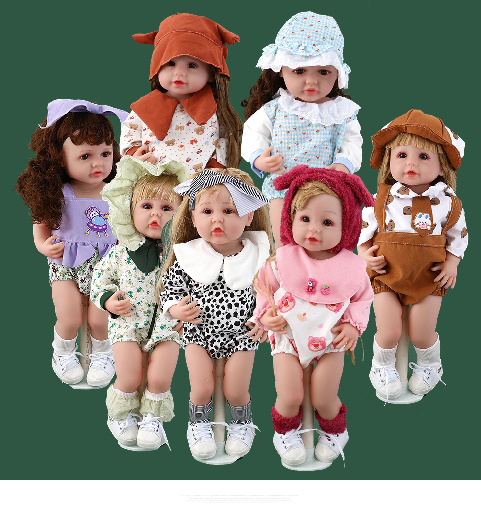 60cm simulated baby rebirth doll, soft rubber doll, large-sized doll, cross-border new product, children's and girls' toys