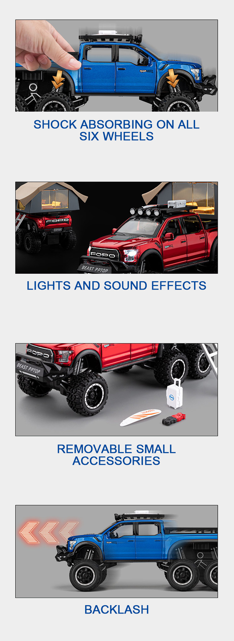 1:24福特猛禽F150房车仿真合金车模汽车模型金属玩具车摆件玩具详情3