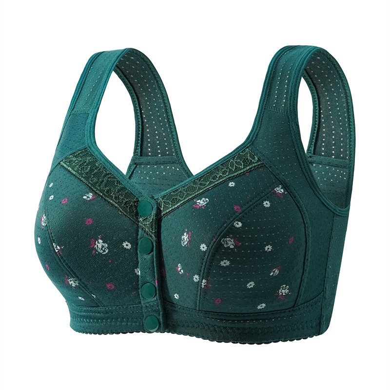 cross-border live broadcast hot-selling middle-aged and elderly women's large cup cotton underwear without steel ring women's vest bra details Picture