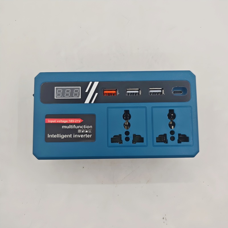 跨境锂电智能逆变器18-21V充电电源AC220V/type-c和双USB接口5V
