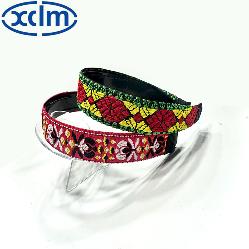 Retro hairpins, wide-brimmed hair bands, embroidered ethnic floral headbands, new hair accessories, high head, widened and exquisite Specification image