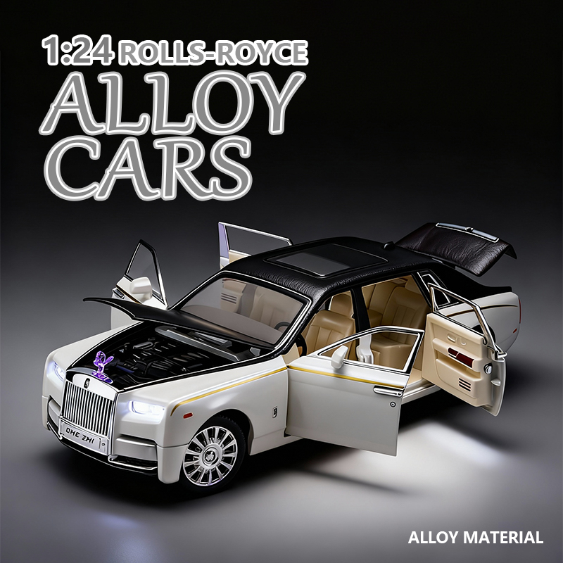 1:24 alloy car model simulation Rolls-Royce Phantom luxury car toy gift box Sound and Light Rebound car Application Scenario